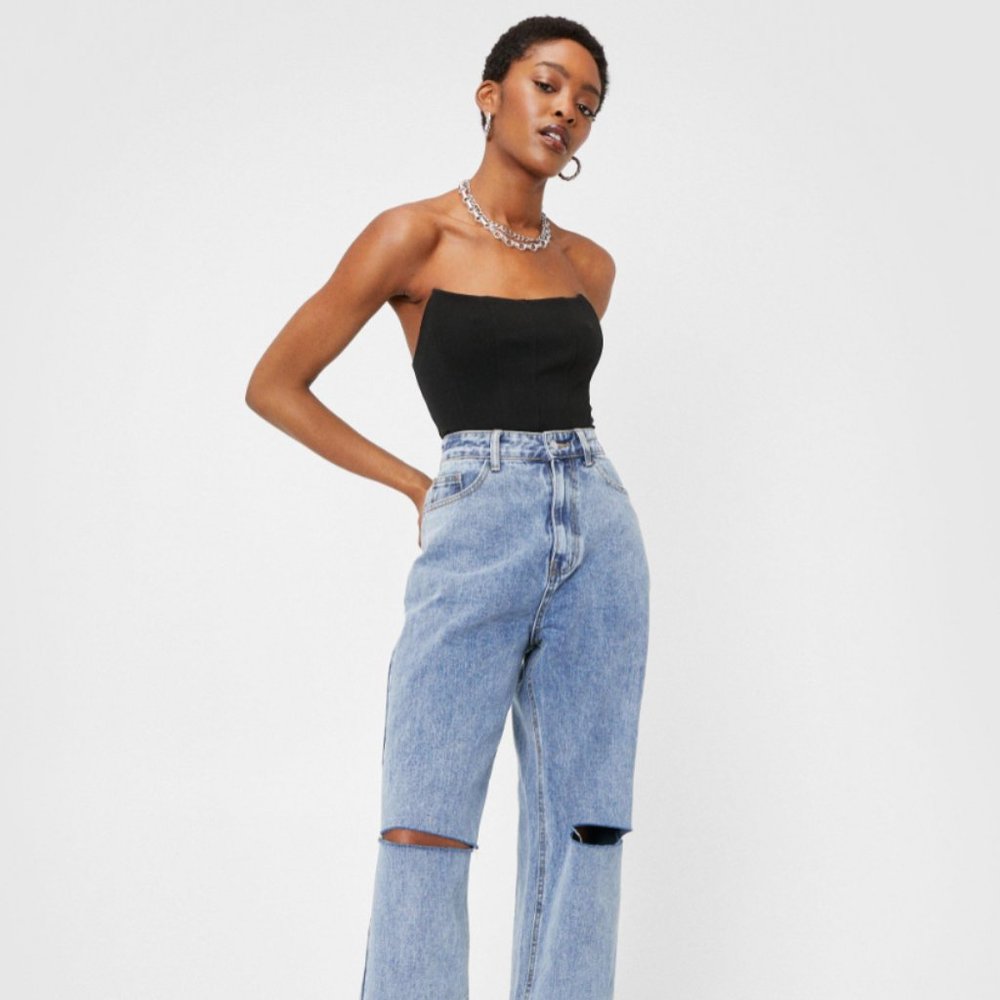Nasty Gal - Cropped Strapless Seam Detail Corset Top